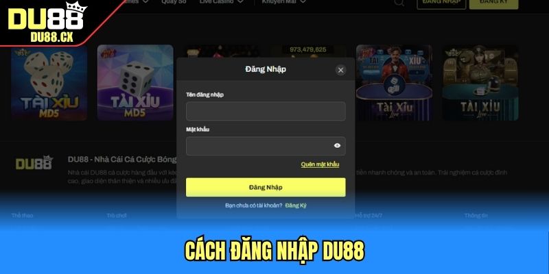Cách đăng nhập DU88